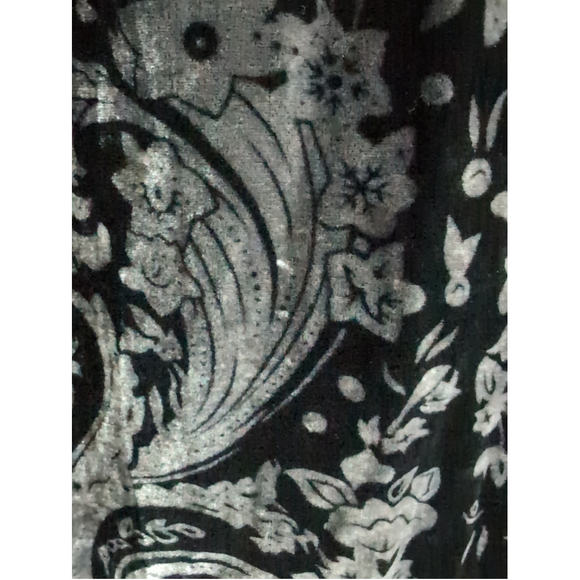 Vintage Velvet Metallic Silver Black Button down shirt women Sz XL Quiet luxury - Picture 8 of 8